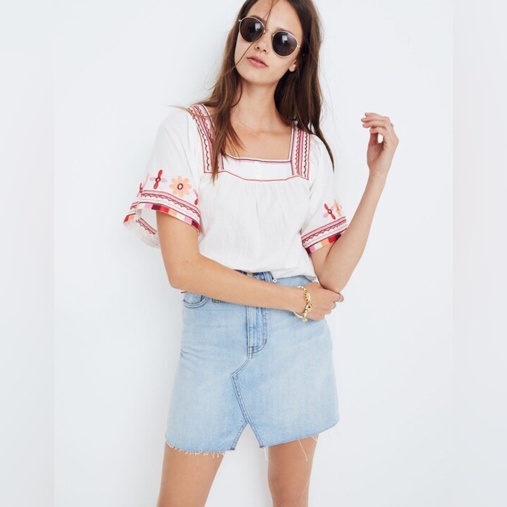 Madewell Rigid Denim A-Line Mini Skirt 25